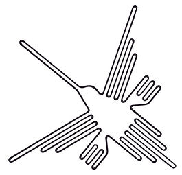 A bird drawing similar to the Nazca Lines in Peru